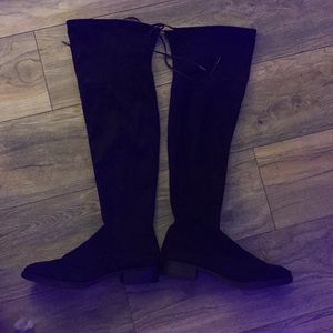 Black over the knee velvet boots